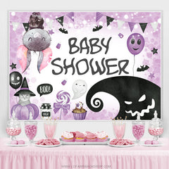 Toile de fond de thème Halloween violet clair pour baby shower