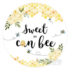 Toile de fond de douche de bébé petite abeille ronde florale jaune clair