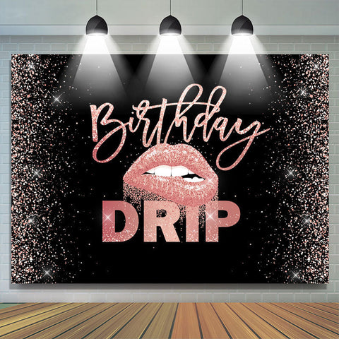 Lip Drip Classique Joyeux Anniversaire Toile de Fond Pour Fille