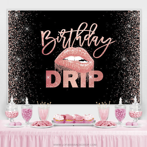 Lip Drip Classique Joyeux Anniversaire Toile de Fond Pour Fille