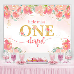 Litter Miss One-derful Toile de fond florale pour anniversaire