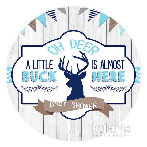 Little Buck Is Alomost Here Circle Toile de fond de douche de bébé