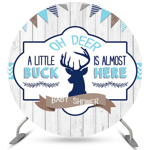 Little Buck Is Alomost Here Circle Toile de fond de douche de bébé