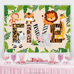 Petits Animaux De Dessin Animé Mignon Cinq Toile De Fond Joyeux Anniversaire