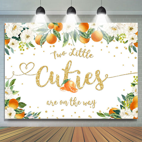 Les petites mignonnes sont sur le chemin Twins Baby Shower Toile de fond