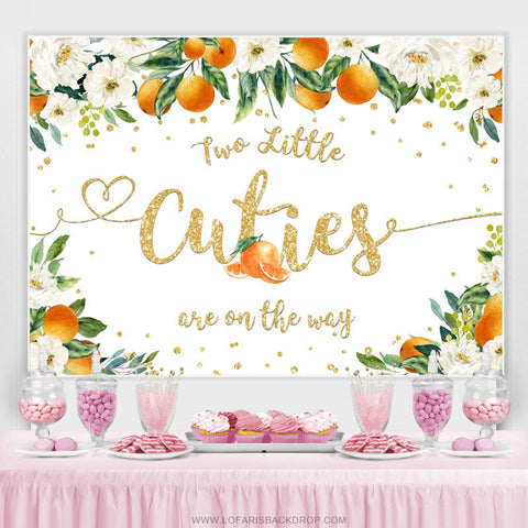 Les petites mignonnes sont sur le chemin Twins Baby Shower Toile de fond