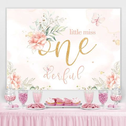 Toile de fond de fête d'anniversaire Little Miss Onederful pour fille