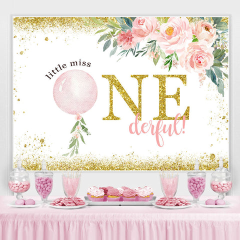 Little Miss Onederful Fleur Joyeux Anniversaire Toile de Fond