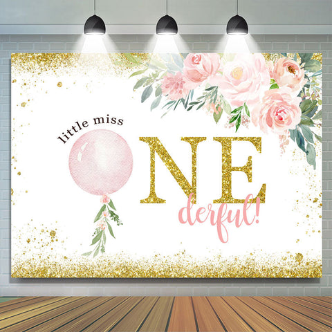 Little Miss Onederful Fleur Joyeux Anniversaire Toile de Fond