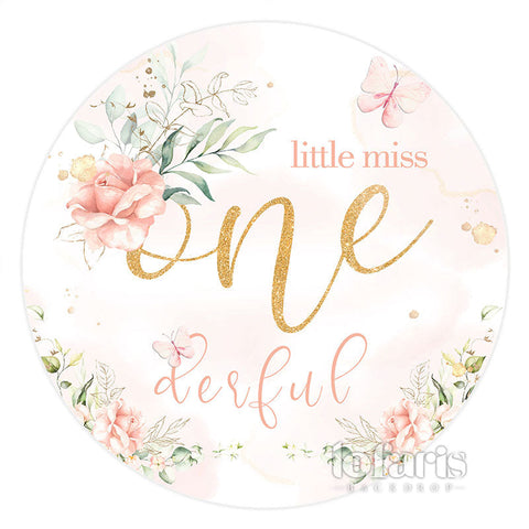 Little Miss Onederful Joyeux Anniversaire Cercle Toile de Fond