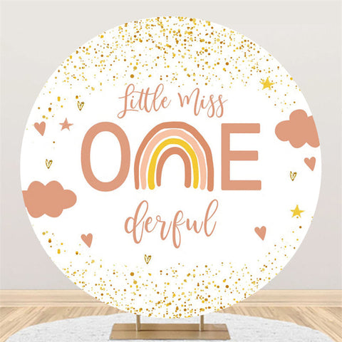 Little Miss Onederful Joyeux Anniversaire Toile de Fond Ronde