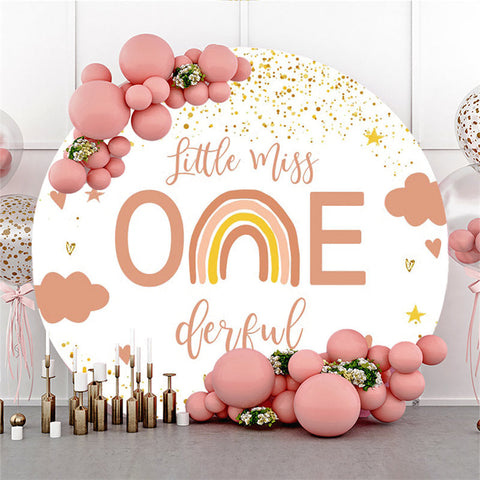 Little Miss Onederful Joyeux Anniversaire Toile de Fond Ronde