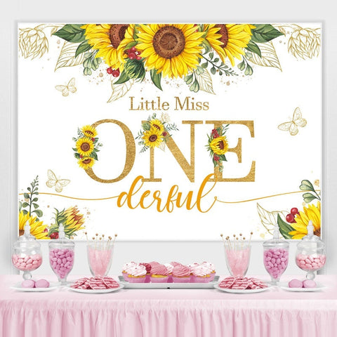 Toile de fond du 1er anniversaire de Little Miss Onederful Sunflower