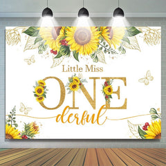 Toile de fond du 1er anniversaire de Little Miss Onederful Sunflower
