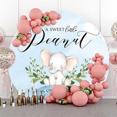 Toile de fond ronde bleu clair pour fête prénatale Little Peanut