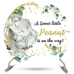 Petite toile de fond ronde de baby shower de parties scintillant d'arachide douce