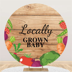 Légumes pour bébés cultivés localement Toile de fond de douche de bébé ronde