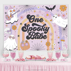 Belle toile de fond de douche de bébé Halloween fantôme floral