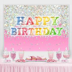 Belle toile de fond de joyeux anniversaire rose scintillant pour fille