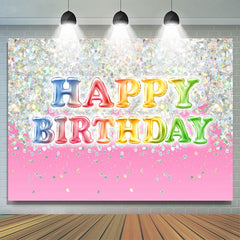 Belle toile de fond de joyeux anniversaire rose scintillant pour fille