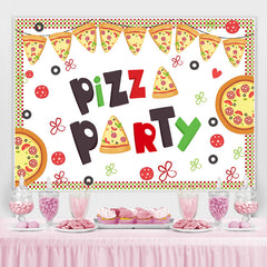 Belle toile de fond d'anniversaire sur le thème de la pizza aux tomates