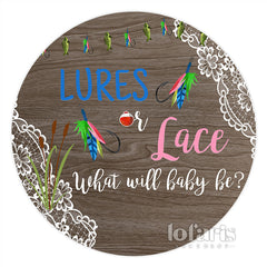 Leurres Ou Dentelle Plantes En Bois Baby Shower Toile De Fond Ronde