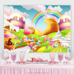 Toile de fond magique Candyland World Happy Birthday