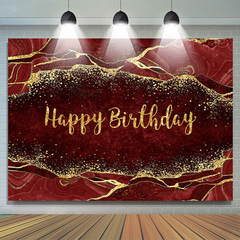 Toile de fond de joyeux anniversaire de paillettes d'or marron pour Decro