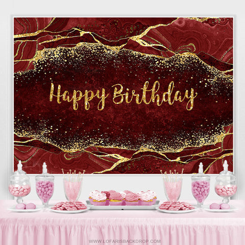 Toile de fond de joyeux anniversaire de paillettes d'or marron pour Decro