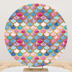 Texture De Sirène Ronde Toile De Fond Joyeux Anniversaire Pour Fille