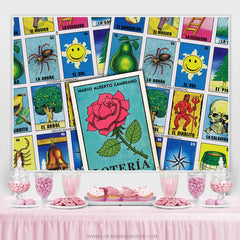 Mexique Loteria Carte Thème Joyeux Anniversaire Toile de Fond
