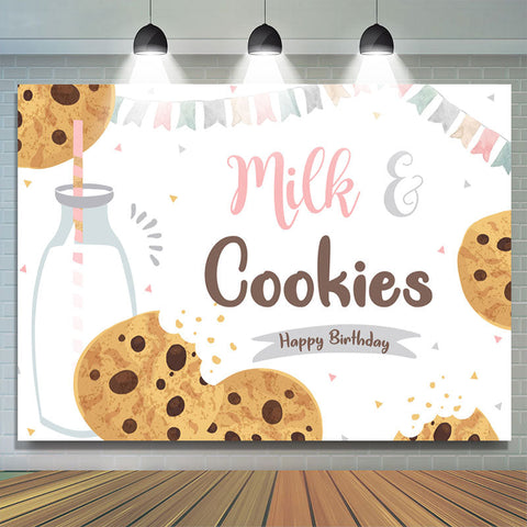 Lait Et Biscuits Nourriture Belle Toile De Fond Joyeux Anniversaire