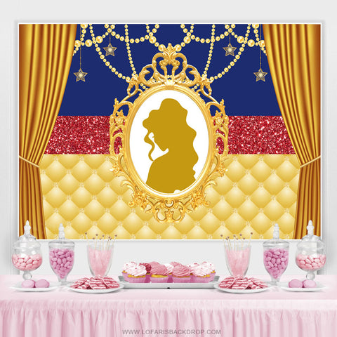 Miroir princesse thème joyeux anniversaire toile de fond pour fille