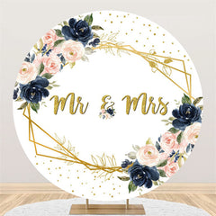 M. et Mme fleur de safran fond de cercle de mariage blanc