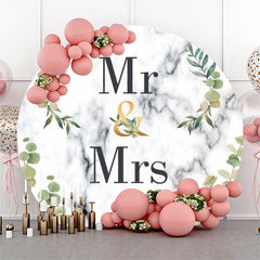 M. Mme Feuilles Texture Abstraite Toile De Fond De Mariage Ronde