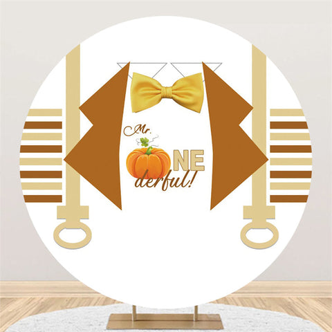 M. Onederful Automne Citrouille Anniversaire Toile de Fond Ronde