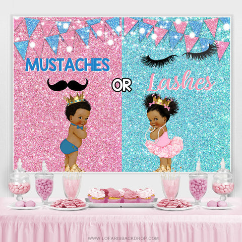 Moustaches et Cils Paillettes Genre douche de bébé Toile de Fond