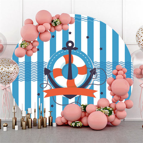 Toile de fond de cercle sur le thème de bouée de sauvetage d'ancre marine pour la fête
