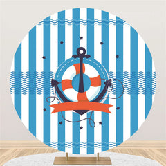 Toile de fond de cercle sur le thème de bouée de sauvetage d'ancre marine pour la fête