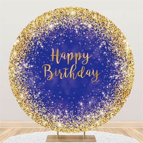 Toile de fond joyeux anniversaire bleu marine et cercle doré