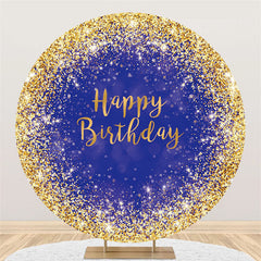 Toile de fond joyeux anniversaire bleu marine et cercle doré