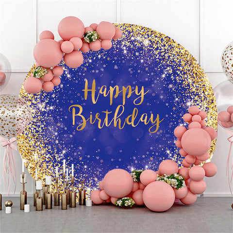 Toile de fond joyeux anniversaire bleu marine et cercle doré