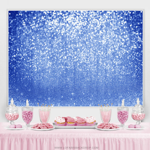 Toile de fond de joyeux anniversaire sur le thème de Bokeh bleu marine pour fille