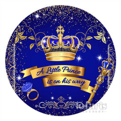 Toile de fond de douche de bébé cercle couronne bleu marine pour garçon