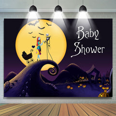 Toile de fond de douche de bébé citrouille Halloween cauchemar