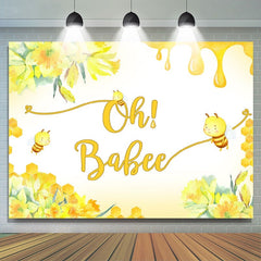 Oh Babee Toile de fond de douche de bébé floral jaune pour la décoration