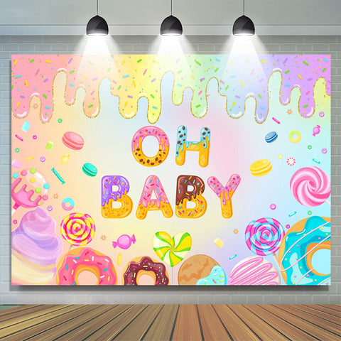 Oh Baby Dessert And Candy Gender Reveal Backdrop