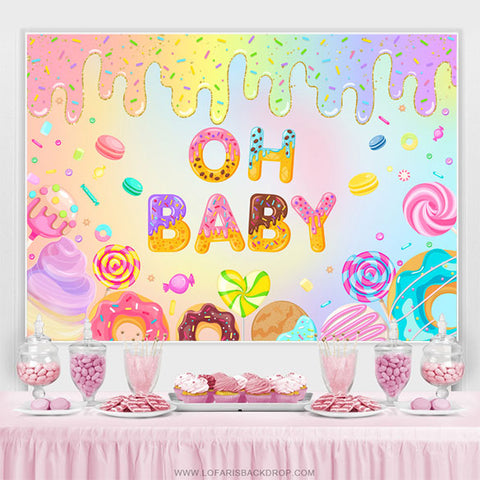 Oh Baby Dessert And Candy Gender Reveal Backdrop