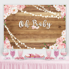 Oh Baby Flower Toile de fond de douche de bébé en bois pour fille