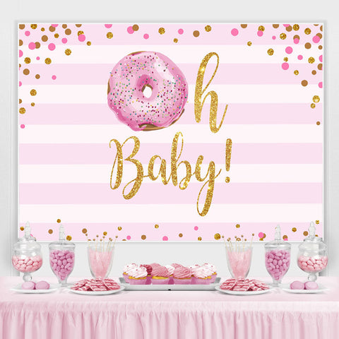 Oh Baby Glitter Pink Donut Girls douche de bébé toile de fond